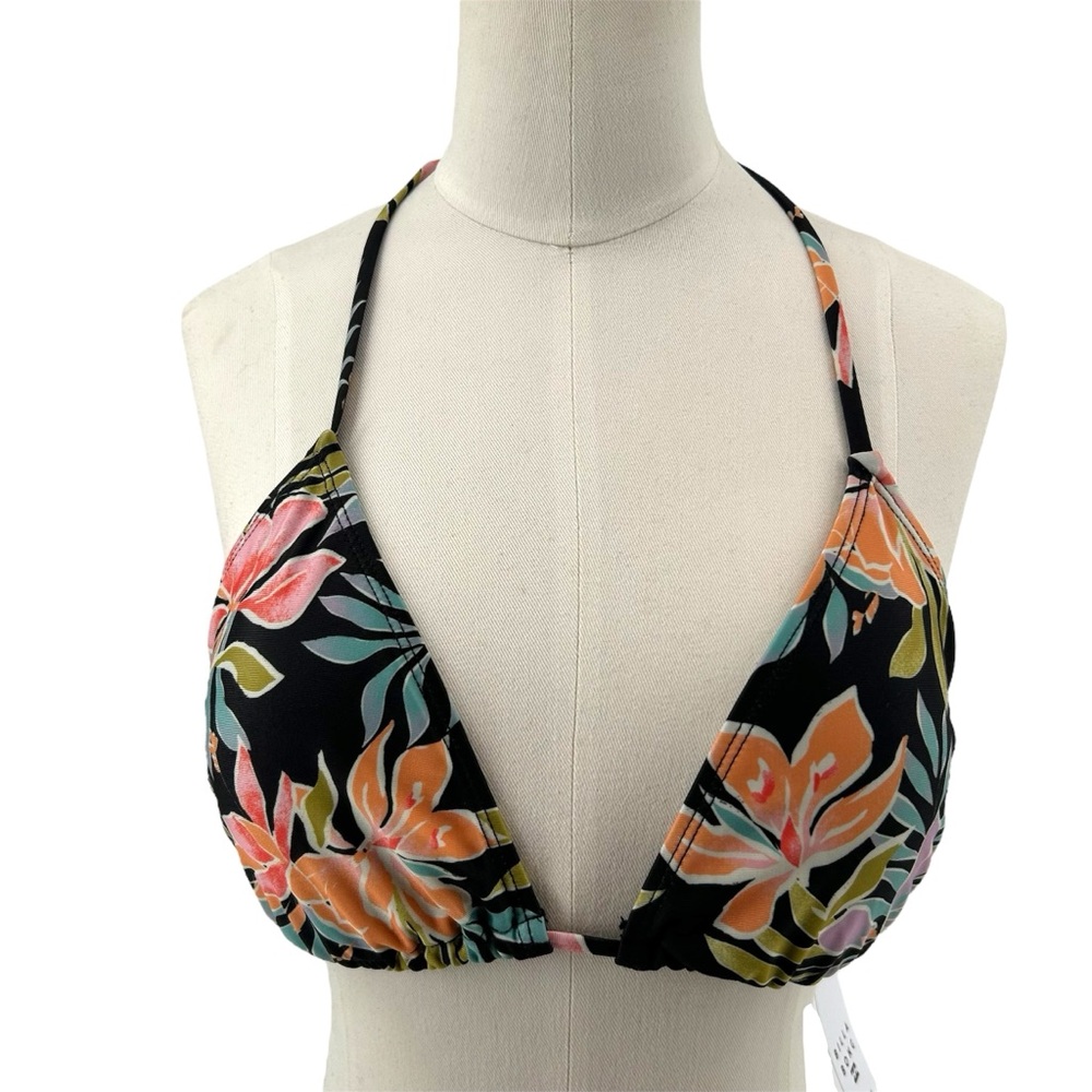 NWT Billabong Beach Babe Tri Set Black Floral Print Women’s Size XL - Picture 4 of 15
